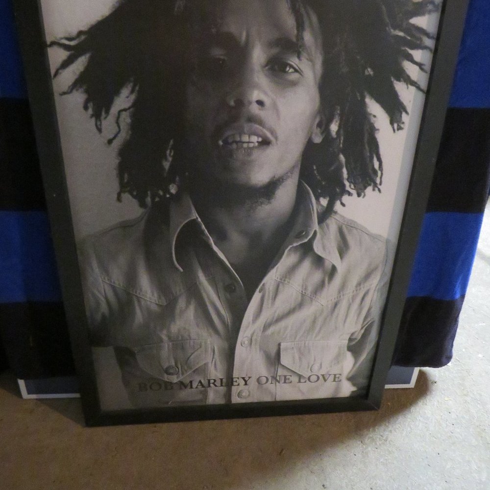 Framed Bob Marley Poster Print 24x36 on a Black Frame